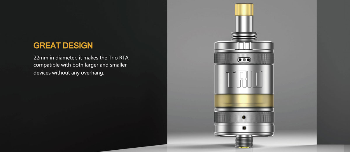 ZQ Vapor TRIO RTA レビュー｜今までにない独立トリプルエアーフローシステム！22mmタンク！ | VAPE Circuit