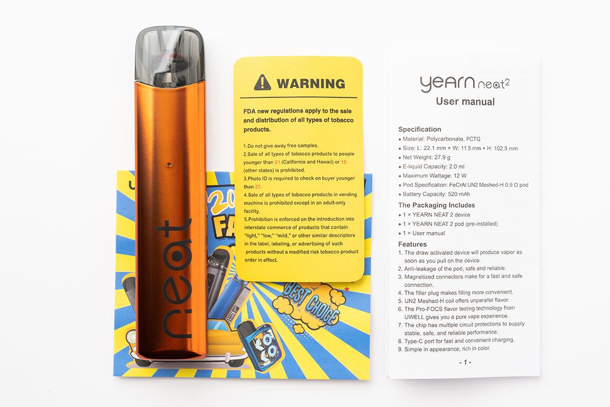 UWELL Yearn Neat 2（ユーウェル ヤーンニート2）レビュー