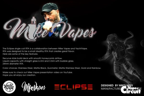 Yacht Vape Eclipse RTA レビュー｜爆煙シングル！個性的なデッキサイドエアフロー！ | VAPE Circuit